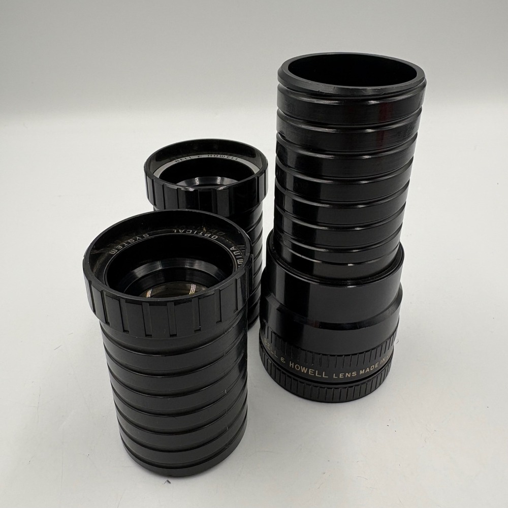 Vintage Bell & Howell‎ Projector Lens Lot 3pc Good Filmovara Lumina II Luminar